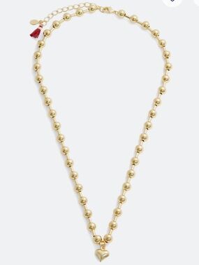 41 Hawthorn Nahja Heart Pendant Necklace in Gold l Beaded Necklace with Heart